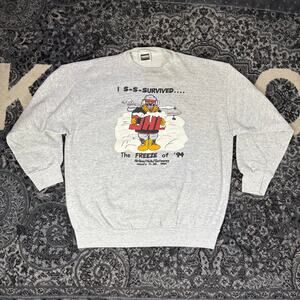 Vintage 90s DHL Express Gray Sweatshirt Men Sz XLarge Express Delivery Courier